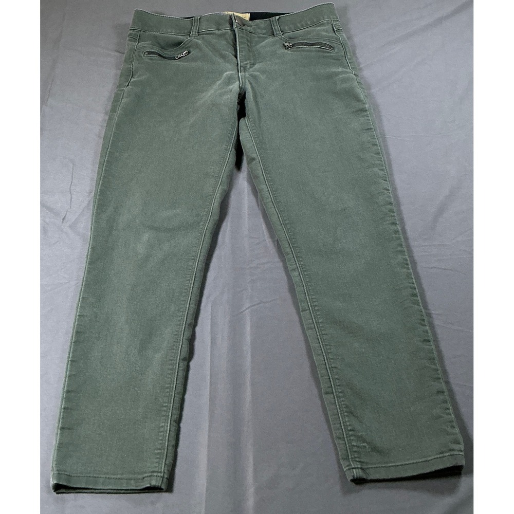 Democracy Ab Solution Skinny Pants Olive Green Size 6 B1590PEXX Zipper Detail